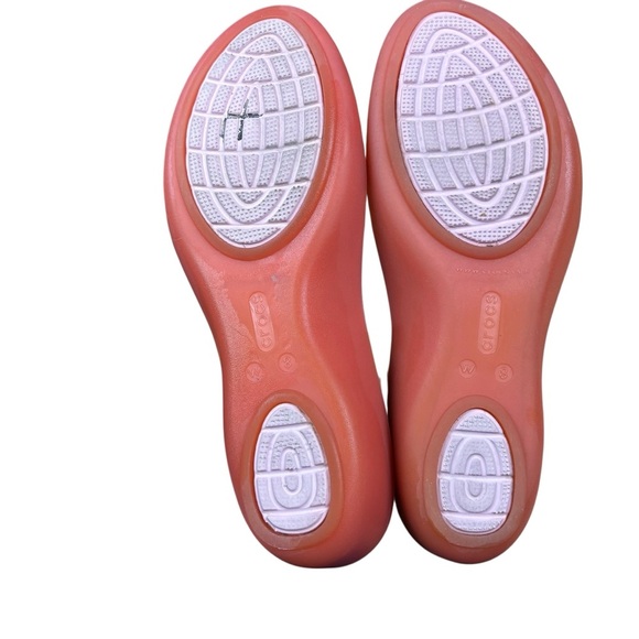 CROCS Isabella Flat Mini Wedges Pink and Orange Sandals Women’s Sz 8 - Picture 7 of 9